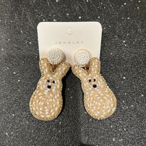 White and tan peeps 🐥 earrings